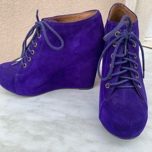 Jeffery Campbell violet wedge heals. Size 8